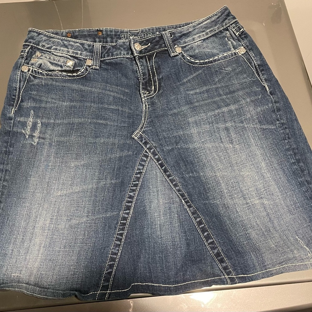 One Of A Kind Embellished Miss Me Skirt (JE5734EL)